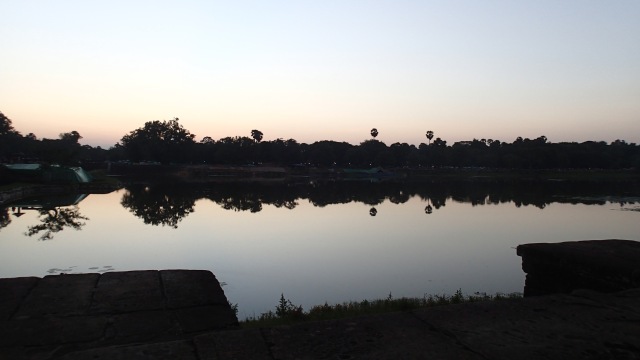 The view from Angkor Wat out across the moat 